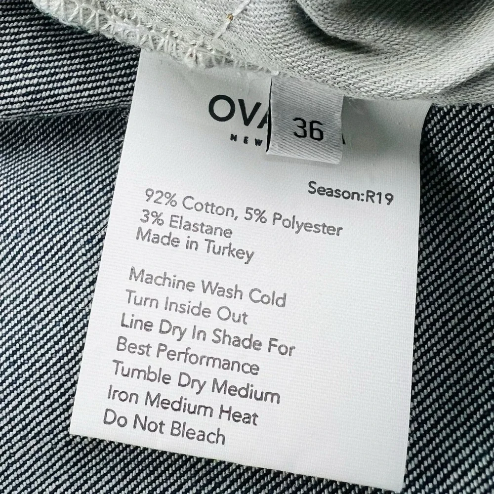 NWT OVADIA Blue Skinny 001 Cotton Elastane 5 Pocket Jeans Men's Size 36X33‎